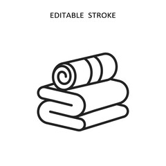 This outline icon shows neatly rolled towels, ideal for spa and bathroom themes. It highlights relaxation, comfort, and cleanliness vital for serene environments, fostering tranquility and order