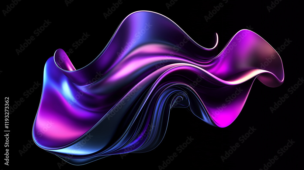 Aufkleber Flowing abstract purple and blue shapes creating an elegant design