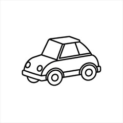 Toy Car Symbol Vector on White Background