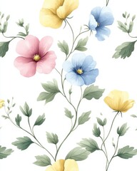 Colorful floral design on a white background.