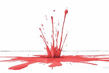 Vivid Red Paint Splashing on White Surface Creating Dynamic Effect