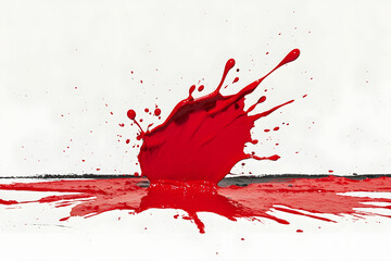 Vibrant Red Paint Splash on White Background for Creative Projects