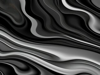 Obraz premium Abstract black and white wave pattern background with flowing lines and curves, minimalistic, background, pattern
