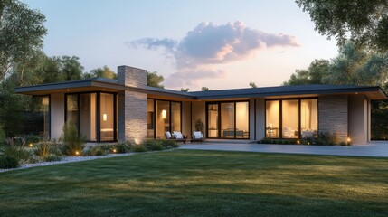 One-story modern house