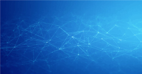Abstract digital network connection blue background 3D rendering
