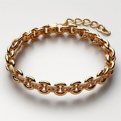 Mockup of a blank elegant gold bracelet set against a white background, excellent for jewelry designers, premium branding, and minimalist accessory collections.