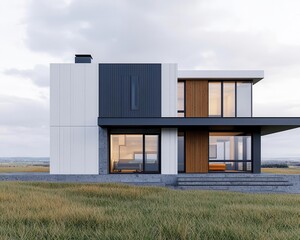 Obraz premium Passive house with insulated concrete form walls, passive house, thermal mass design