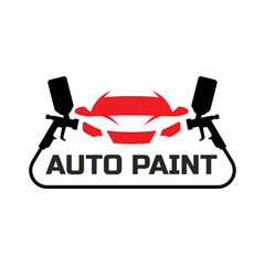 Car painting logo design vector illustration. Auto paint logo vector illustration,