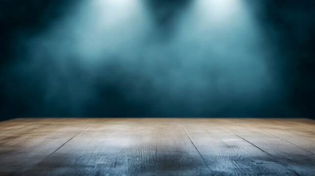 An empty boxing ring in a gym under a spotlight