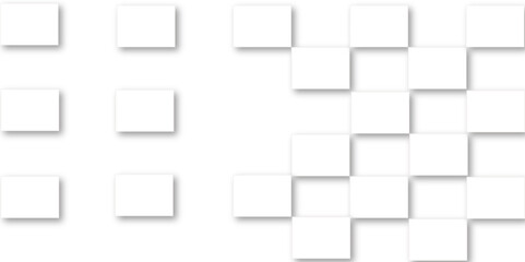 Simple Square cube box plate board on white wall background. 3d rendering. Multiple Horizontal Business Card Modern Mockup for Branding Presentation, Corporate Identity, Advertising, Graphic design.