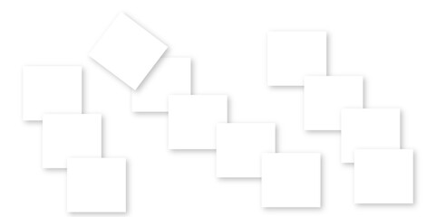 Simple Square cube box plate board on white wall background. 3d rendering. Multiple Horizontal Business Card Modern Mockup for Branding Presentation, Corporate Identity, Advertising, Graphic design.