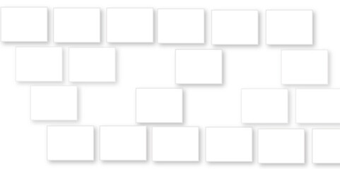 Simple Square cube box plate board on white wall background. 3d rendering. Multiple Horizontal Business Card Modern Mockup for Branding Presentation, Corporate Identity, Advertising, Graphic design.