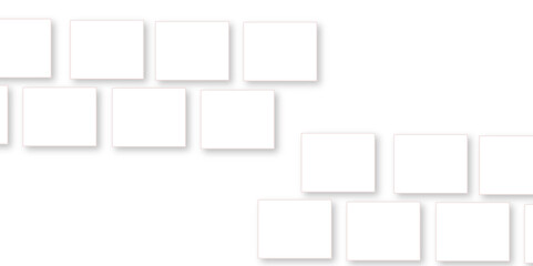 Simple Square cube box plate board on white wall background. 3d rendering. Multiple Horizontal Business Card Modern Mockup for Branding Presentation, Corporate Identity, Advertising, Graphic design.