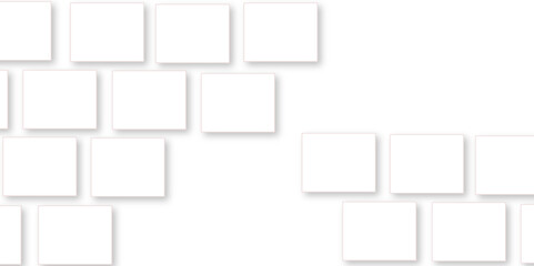 Simple Square cube box plate board on white wall background. 3d rendering. Multiple Horizontal Business Card Modern Mockup for Branding Presentation, Corporate Identity, Advertising, Graphic design.