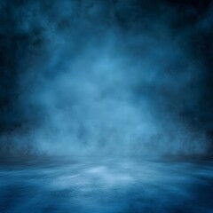 Serene Blue Gradient Abstract Background with Empty Floor