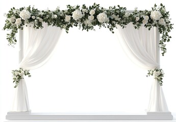 Luxury white curtains for interior realistic design concept
