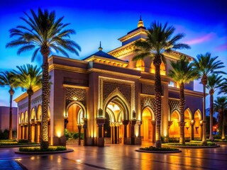 Fototapeta premium Agadir Casino Entrance Night View - Moroccan Nightlife Glamour