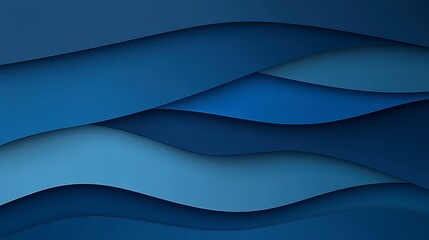 Abstract layered waves in varying shades of blue create a calming and serene background reminiscent of a tranquil ocean landscape.