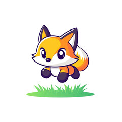 Obraz premium Jumping fox animation outdoor scene digital art playful environment bright colors fun concept