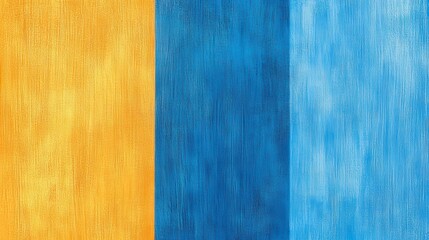 Fototapeta premium Abstract vertical stripes in warm yellow, deep blue, and soft light blue shades creating a dynamic and vibrant composition.