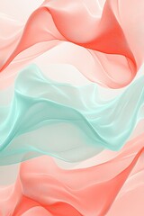 pastel-toned abstract wave pattern with flowing shapes and soft gradients in coral and mint