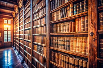 Antique Bookcases:  Elegant Wooden Bookshelves in a Sunlit Room