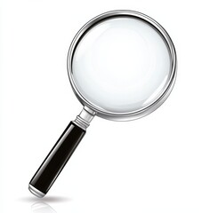 Magnifying Glass Circular Lens, Black Handle, Exploration Concept, Search, Discover, Magnification Magnifier, Inspection
