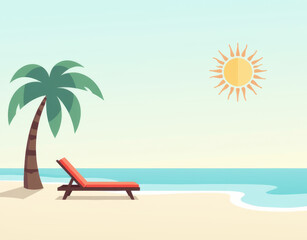 beach umbrella and chairs