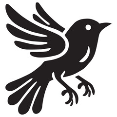 Silhouette of a bird on white background	