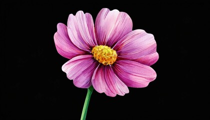 pink dahlia flower isolated on black
