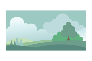 Fototapeta premium Fog in nature vector art illustration