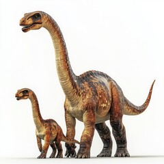 Two Dinosaurs in a Minimalist Setting - A Study of Prehistoric Life and Nature.