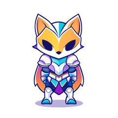 Obraz premium Heroic fox character fantasy realm digital art colorful environment front view adventure theme