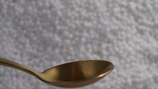 Macro video of tapioca pearl or sago on rotating disc. Close up video of Sabudana.