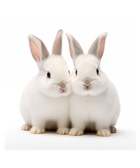 Obraz premium white rabbit on white background