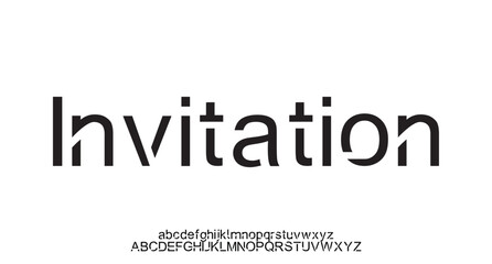 Invitation Abstract technology science alphabet lowercase font. digital space typography vector illustration design