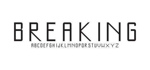 Breaking Abstract technology science alphabet lowercase font. digital space typography vector illustration design