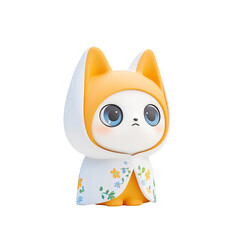 Fototapeta premium Charming cute cat figurine creative studio toy art bright colors close-up whimsical design
