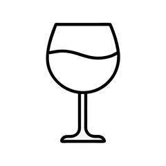 wine glass icon, wine glass line art - simple line art of wine glass, perfect for wine glass logos and icons and themed design