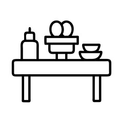 brunch setup icon, brunch setup line art - simple line art of brunch setup, perfect for brunch setup logos and icons and themed design