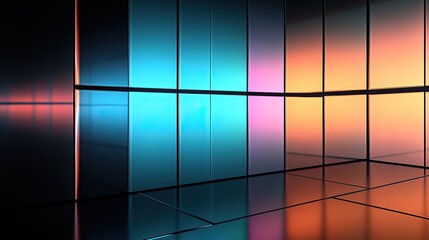 A striking abstract design of vibrant gradient panels