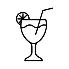 cocktail glass icon, cocktail glass line art - simple line art of cocktail glass, perfect for cocktail glass logos and icons and themed design