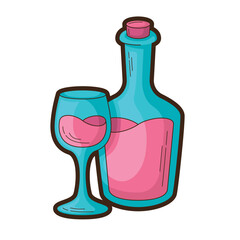 Pink wine pouring into a glass, perfect for wine related designs, restaurant menus, beverage advertisements, and romantic celebrations