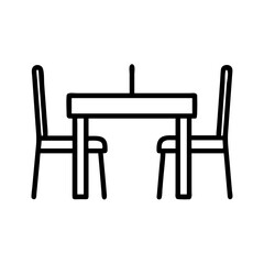 dining table with chairs icon, dining table with chairs line art - simple line art of dining table with chairs, perfect for dining table with chairs logos and icons and themed design