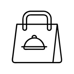 food delivery bag icon, food delivery bag line art - simple line art of food delivery bag, perfect for food delivery bag logos and icons and themed design