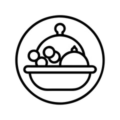food platter icon, food platter line art - simple line art of food platter, perfect for food platter logos and icons and themed design