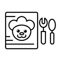 kids menu icon, kids menu line art - simple line art of kids menu, perfect for kids menu logos and icons and themed design