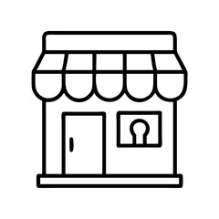 restaurant facade icon, restaurant facade line art - simple line art of restaurant facade, perfect for restaurant facade logos and icons and themed design