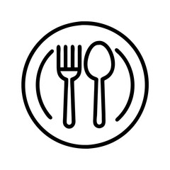 restaurant logo with fork and spoon icon