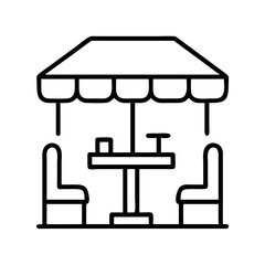restaurant with outdoor seating icon